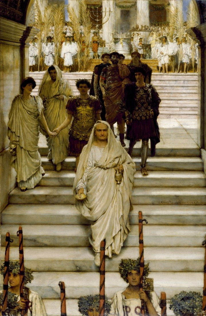 A picture depicting a Roman triumph.